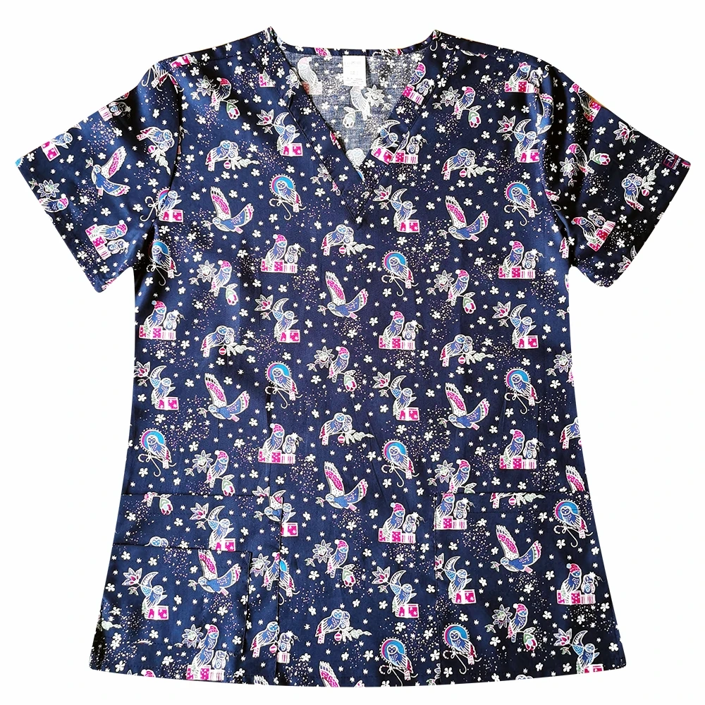 Christmas Prints  Surgical Scrub Tops,Holiday Medical Uniforms