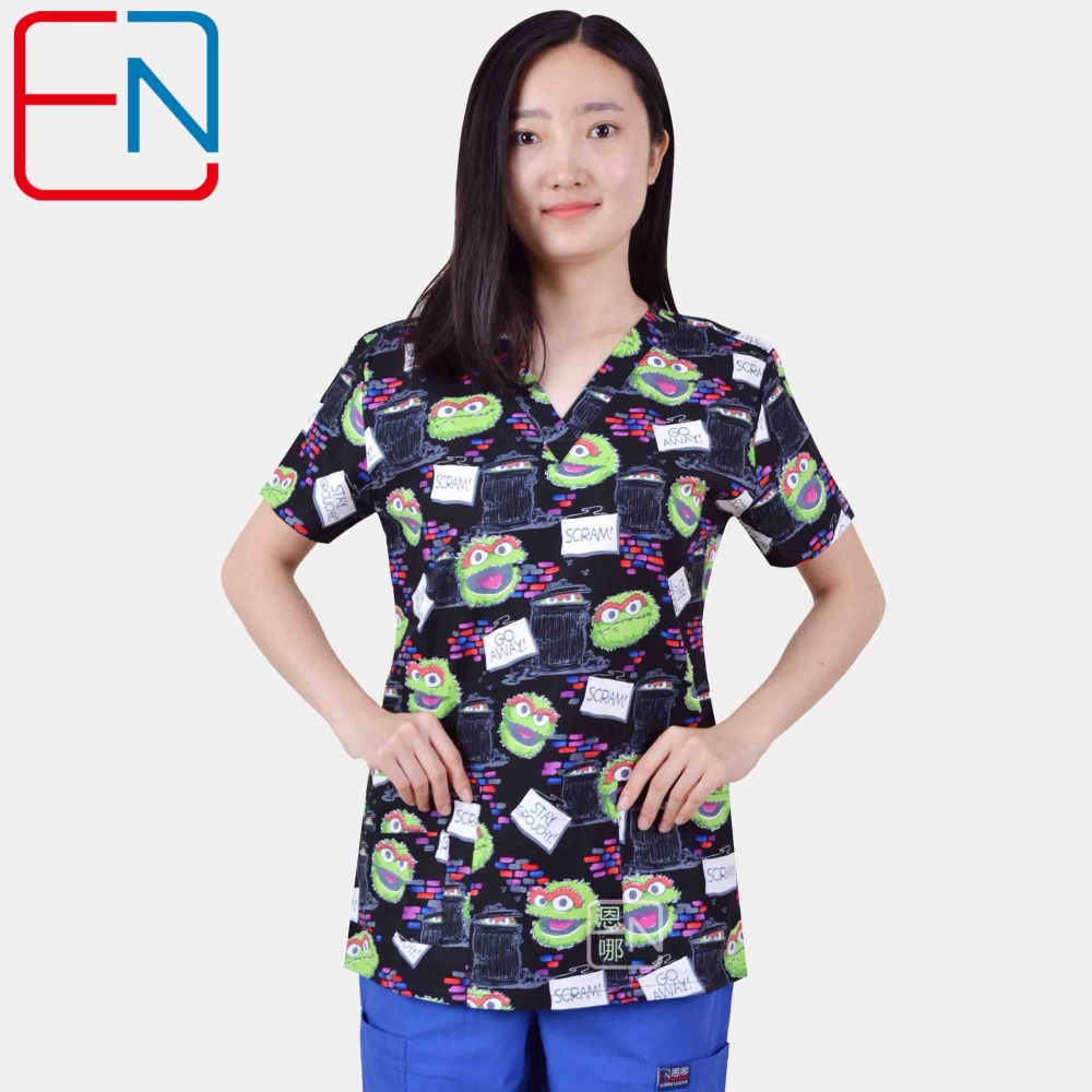 Hennar Women medical scrub tops in 100% cotton scrubs,women scrub tops,women medical uniforms