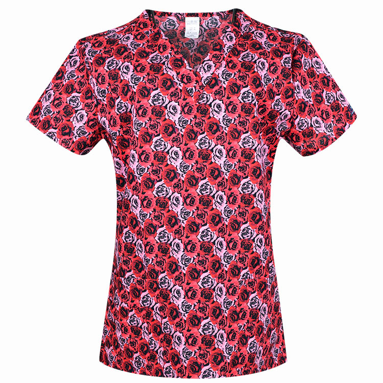 Hennar Women Medical Scrub Tops in Cartoon Prints For Women From Size XXS to 5XL Cartoon2