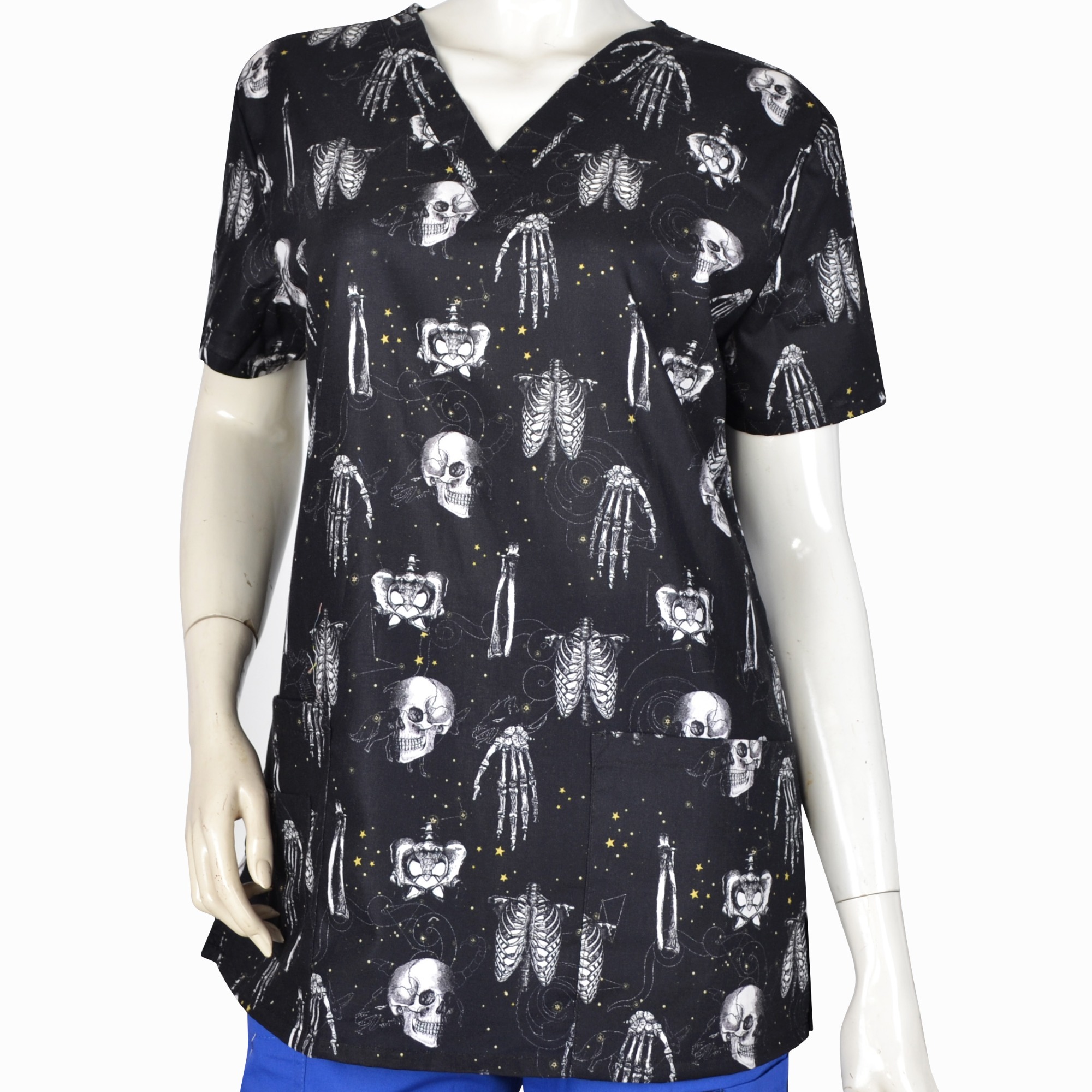 Hennar Women Medical Scrub Tops in Cartoon Prints For Women From Size XXS to 5XL Cartoon 3