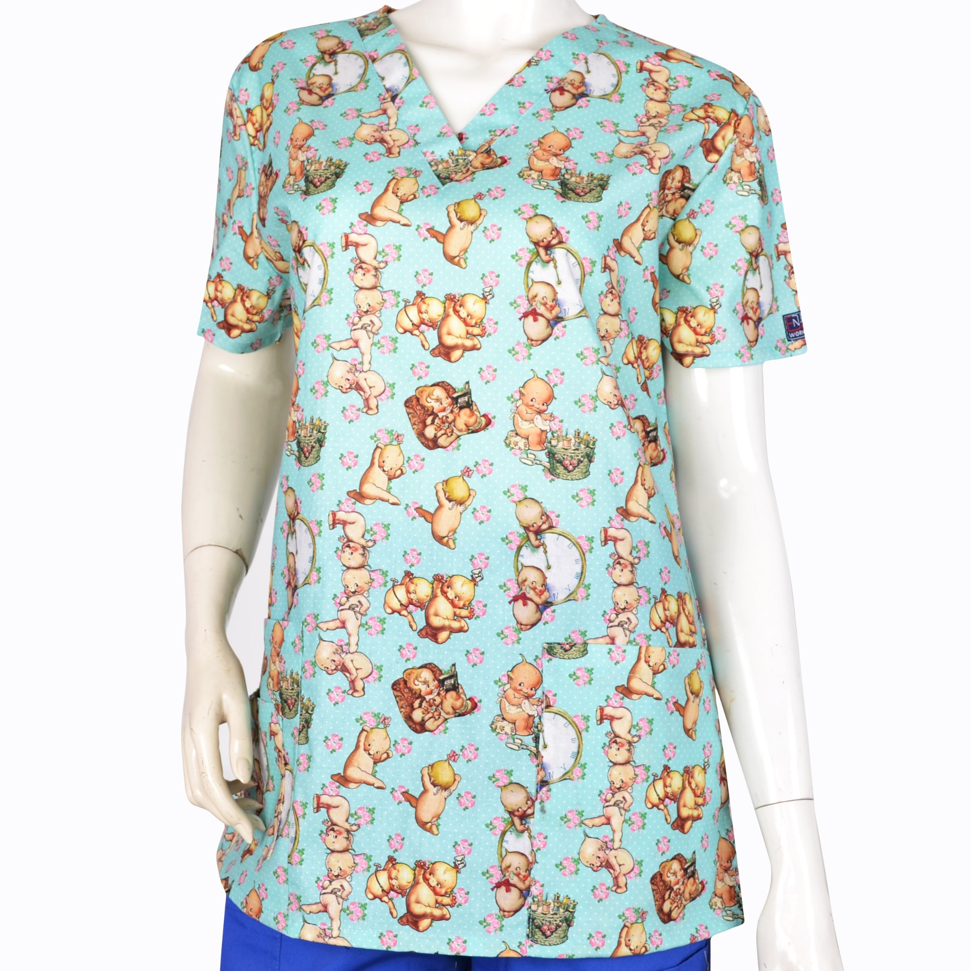 Women Scrub Tops 100% Cotton Cartoon 4