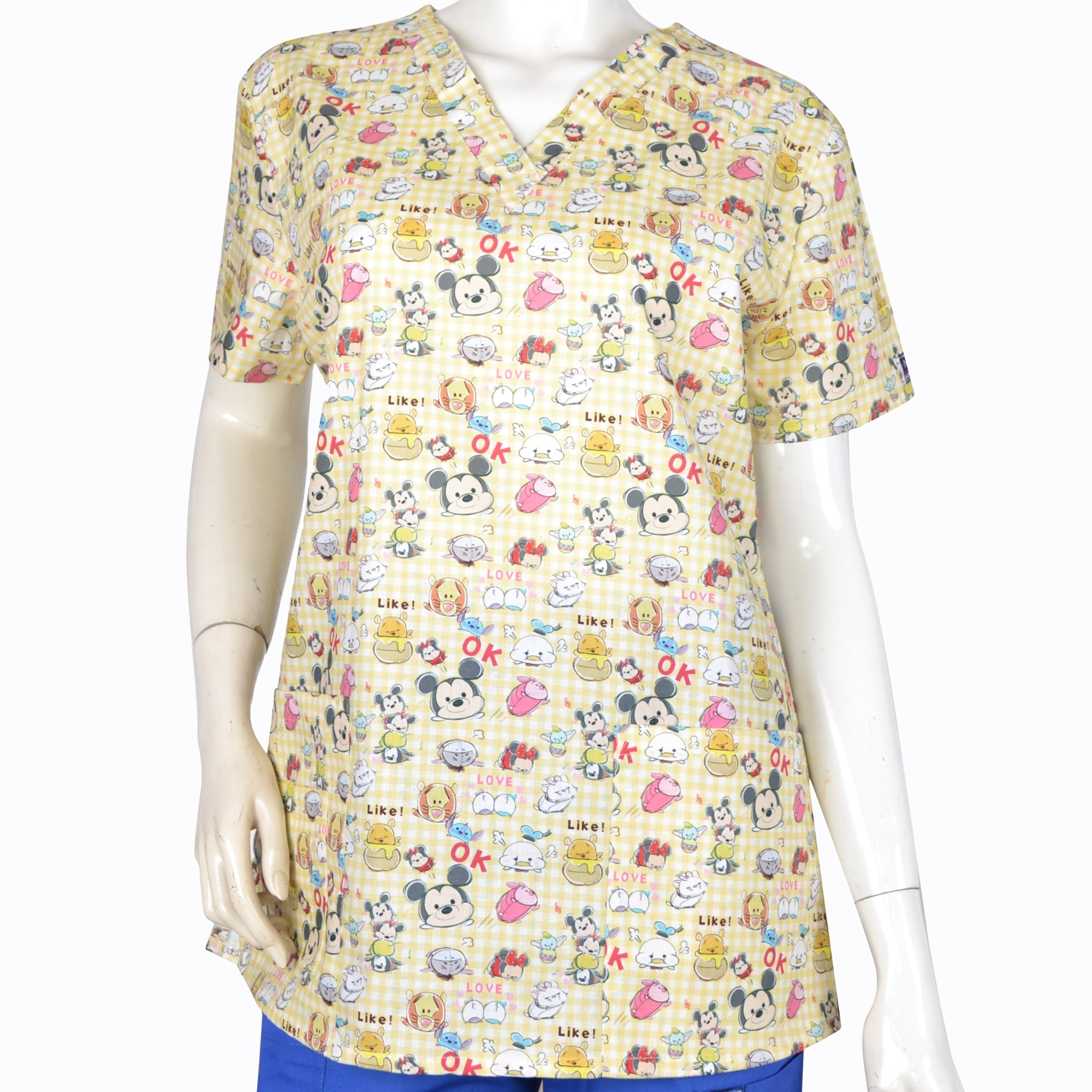 Women Scrub Tops 100% Cotton Cartoon 4