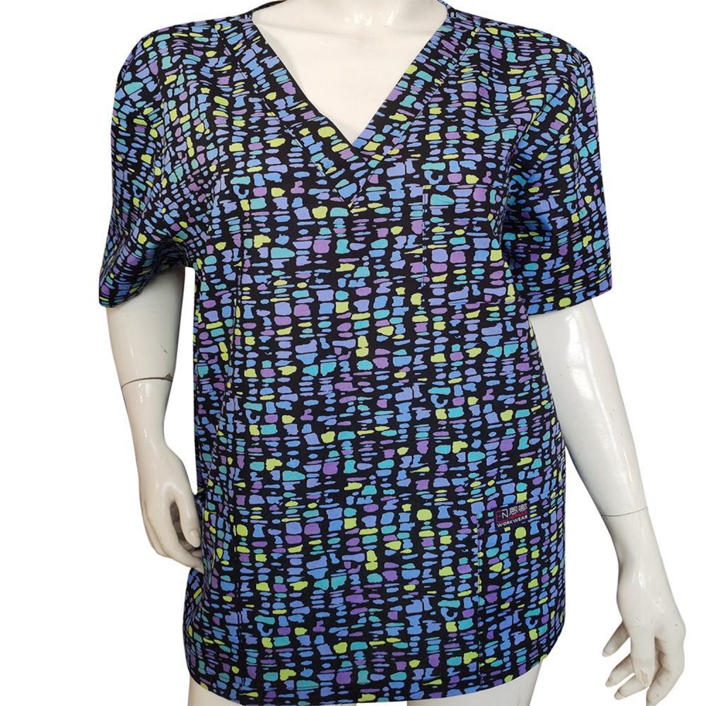 Men Medical Uniforms,Camouflage Colour Scrub Tops in 100% Cotton