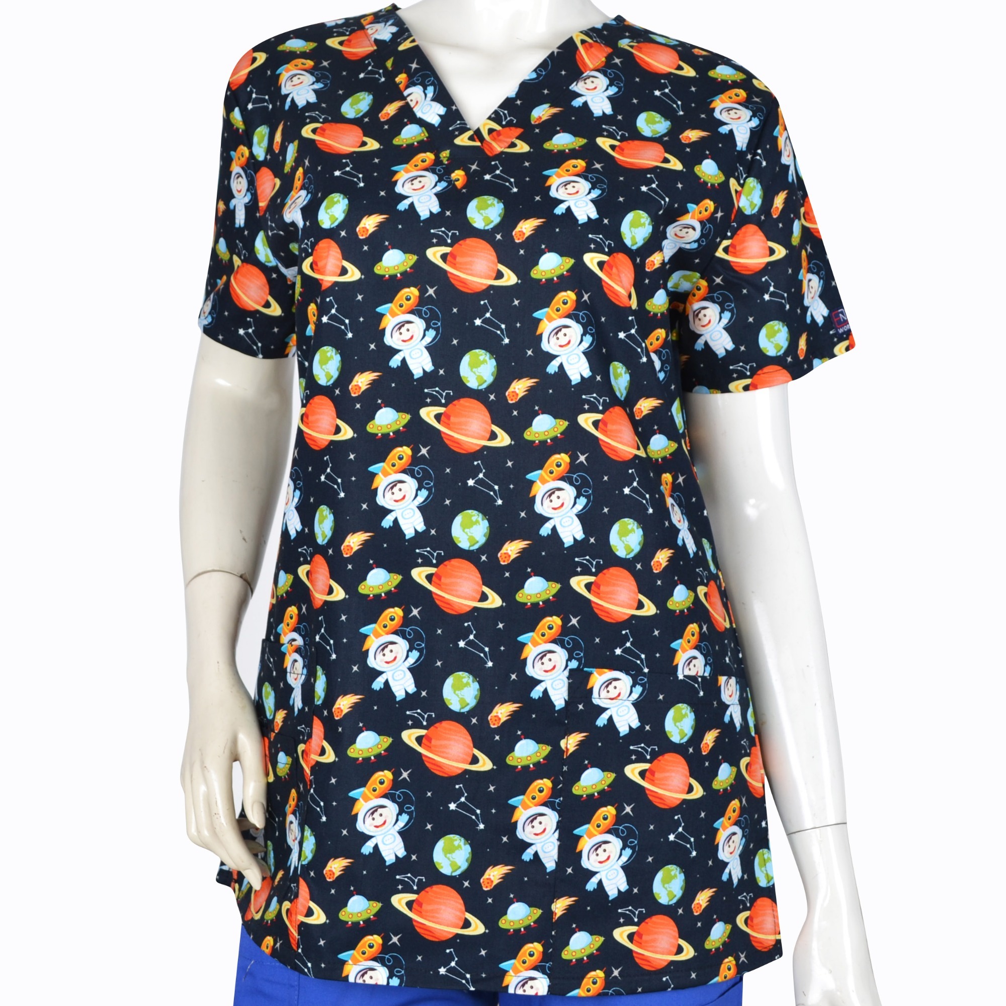 Women Scrub Tops 100% Cotton Cartoon 4