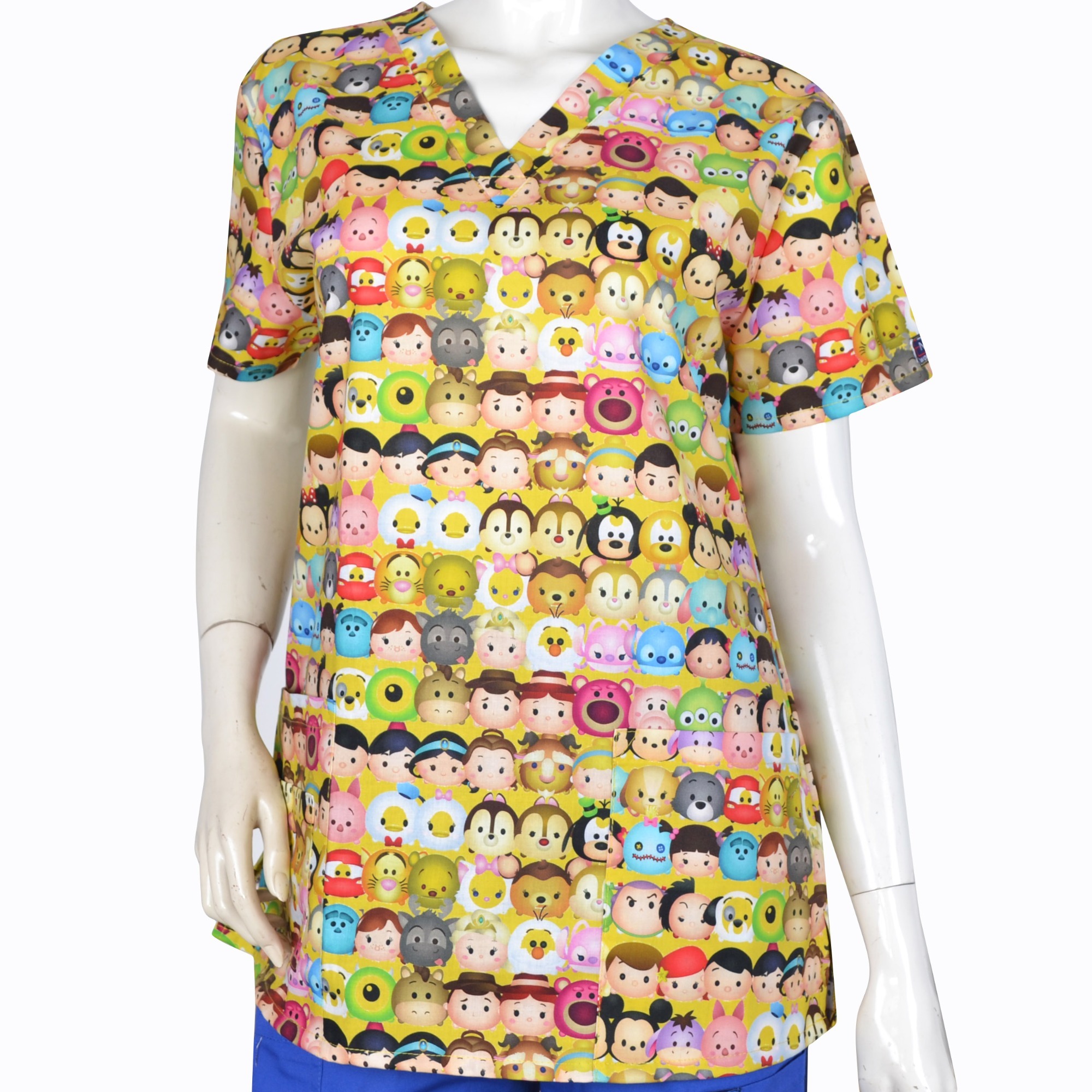 Women Scrub Tops 100% Cotton Cartoon 4
