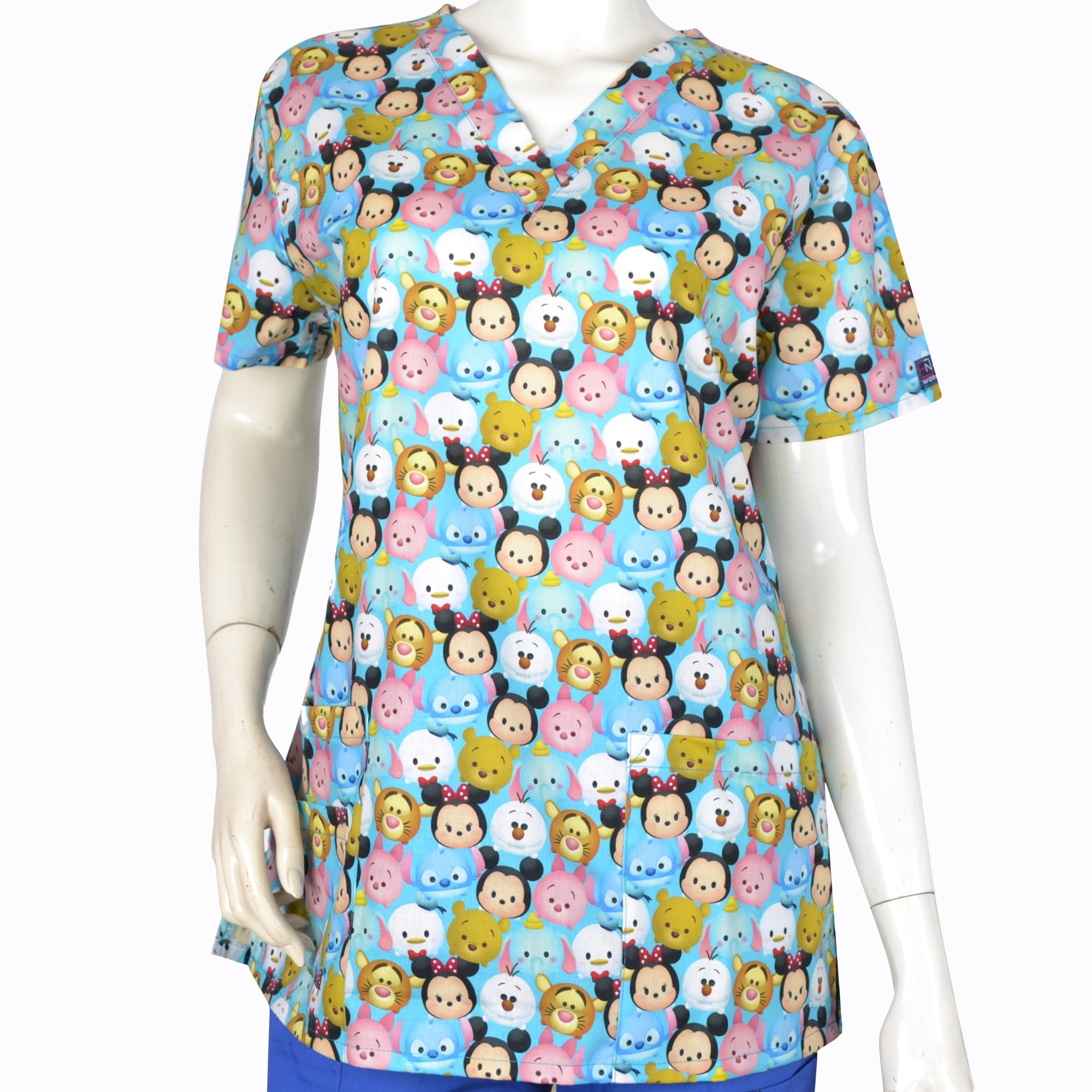 Women Scrub Tops 100% Cotton Cartoon 4