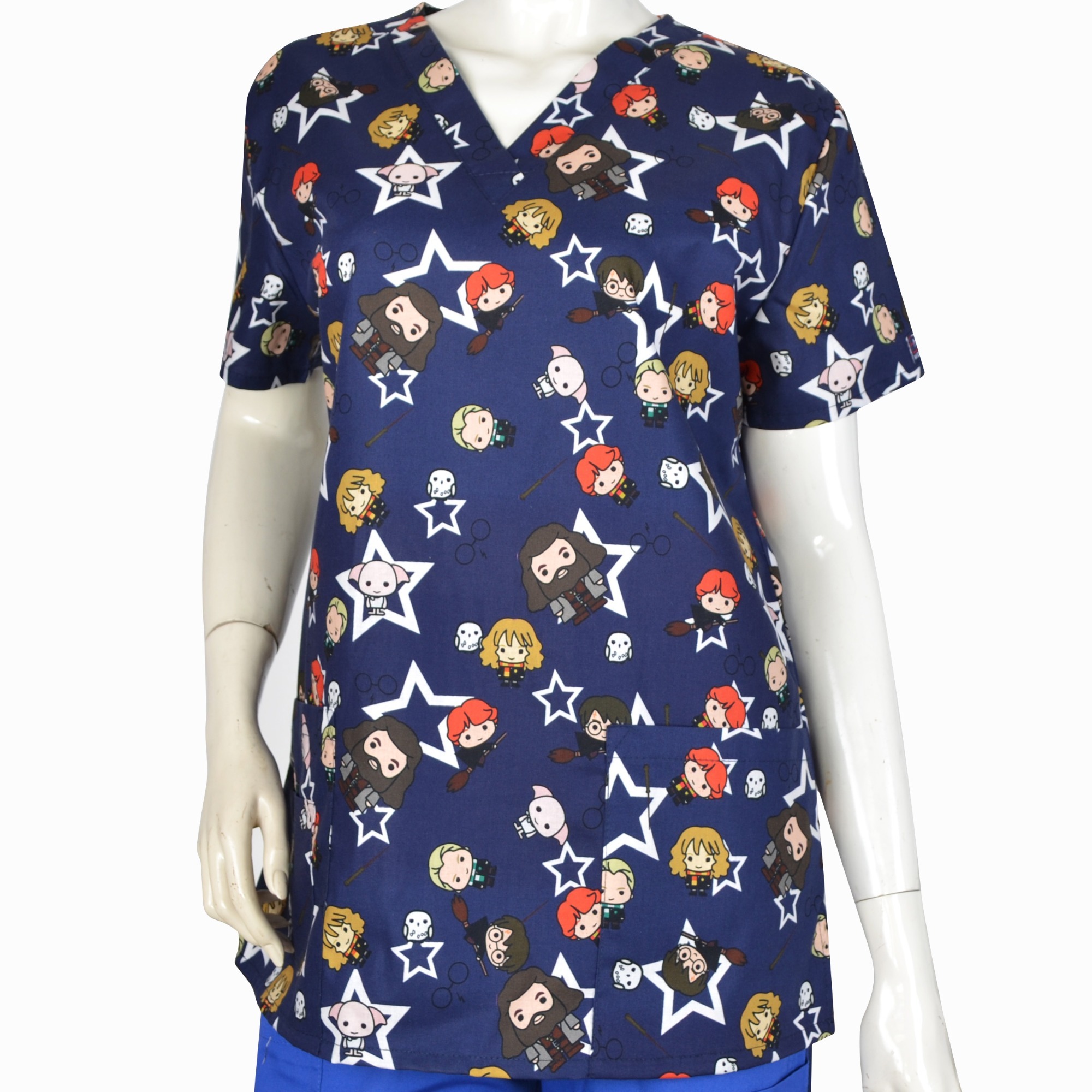 Women Scrub Tops 100% Cotton Cartoon 4