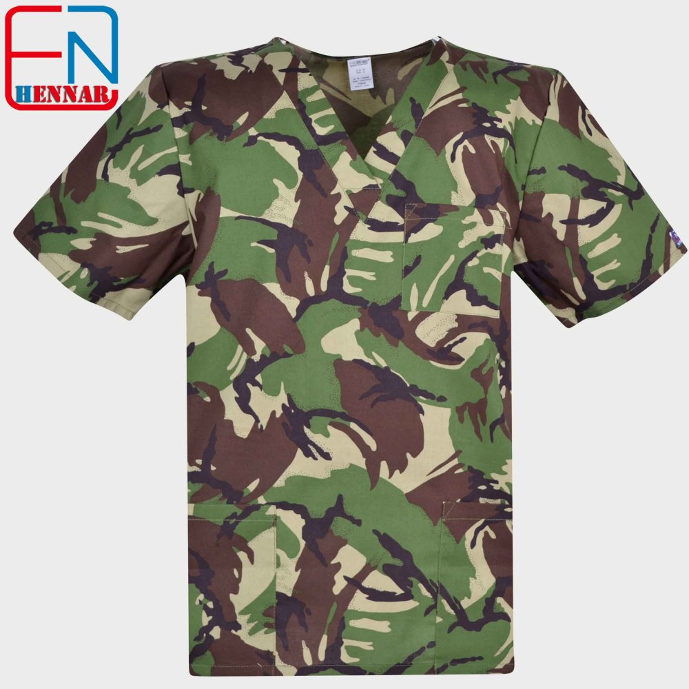 Medical Scrub Tops For Men 100% Cotton S-6XL