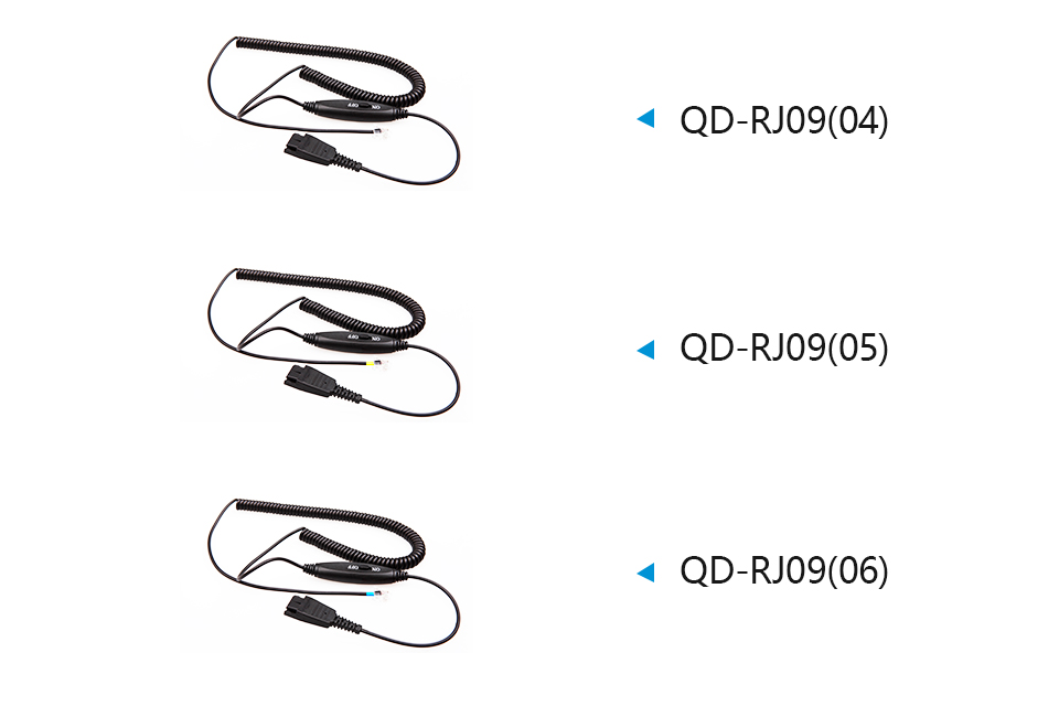 Cables QD-RJ09 con control de silencio y volumen