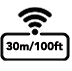 Alcance inalámbrico de 30 m/100 pies