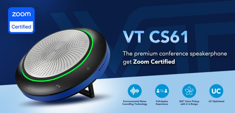 VTCS61 USB Conference Speakerphone Becomes Zoom Personal Workspace Certified Hardware