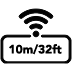 10m/32ft wireless range