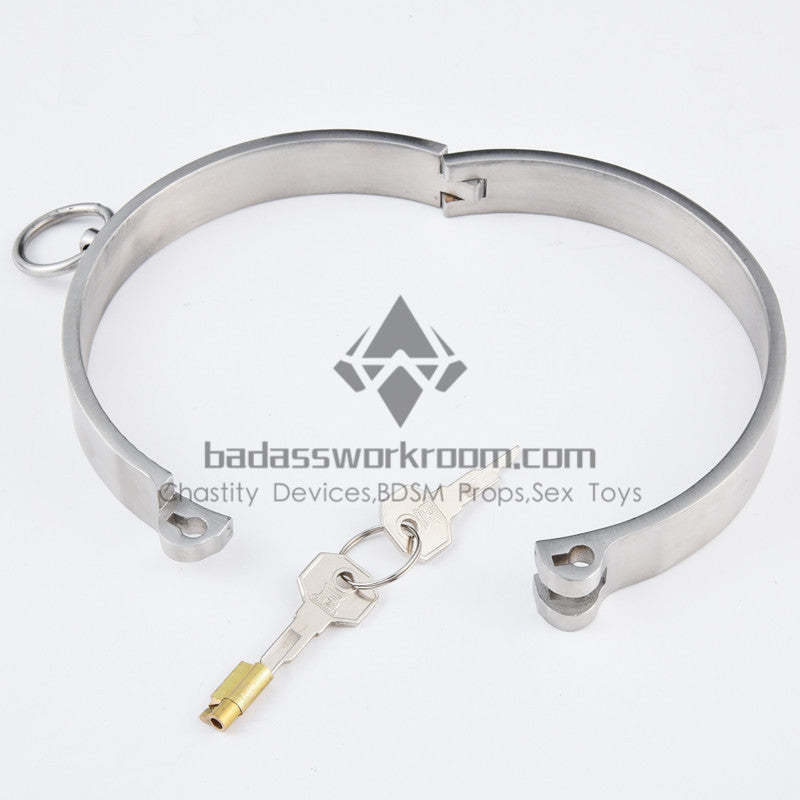 Integrated Cylinder Core Lock Steel BDSM Collar