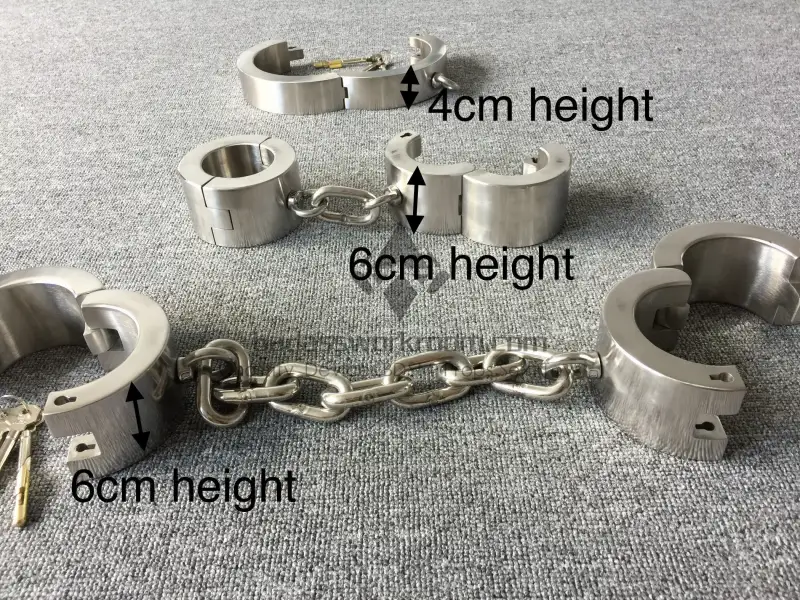 Super Heavy Stainless Steel Bondage Restraints Cuffs Kit,Steel Bondage Gear