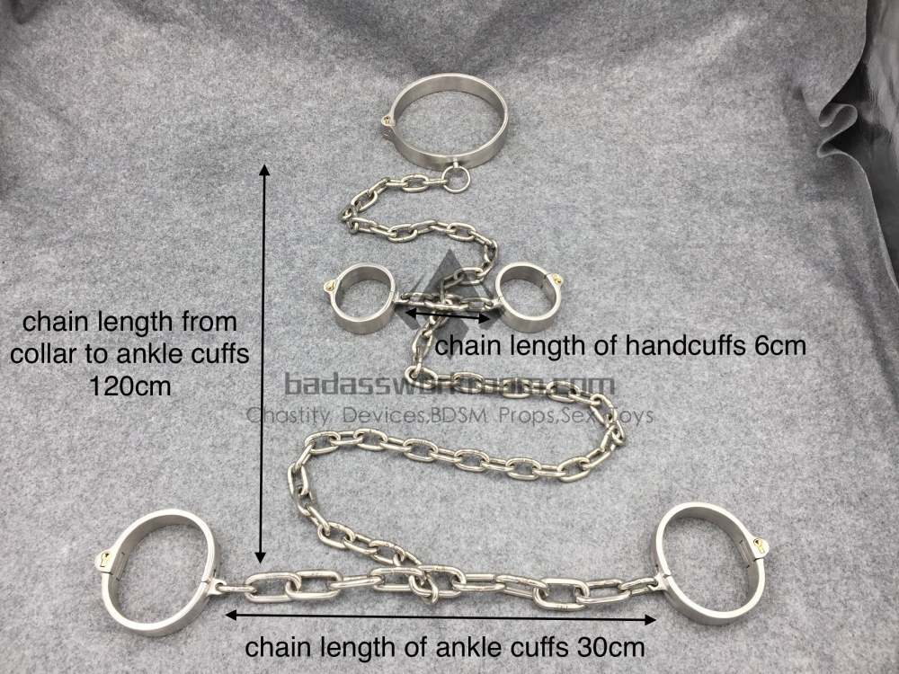Integrated Cylinder Core Lock Chain Connected Steel Bondage 3 In 1 Kit