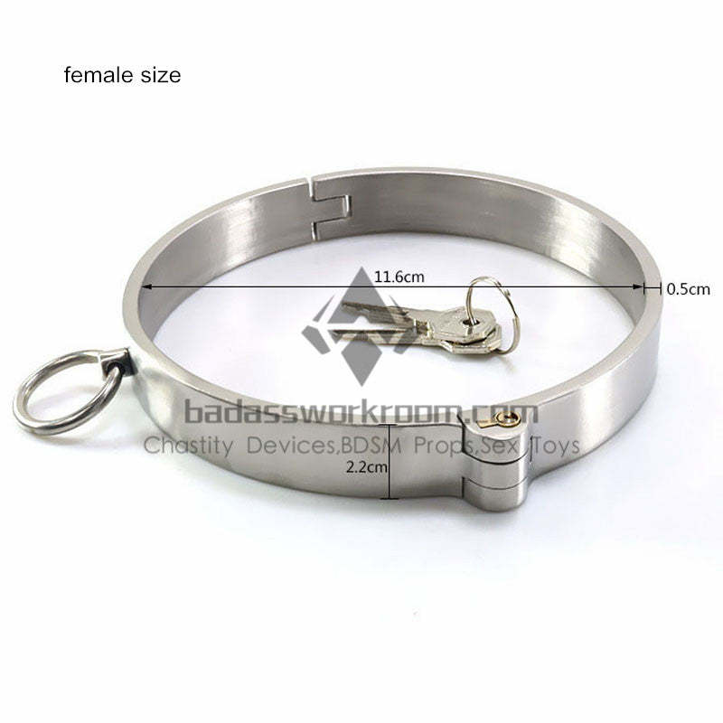 Integrated Cylinder Core Lock Steel BDSM Collar