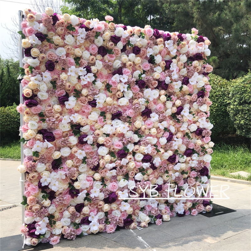 #045 SYB Factory Direct Sales Artificial Excellent Quality Gift Flower Wall Background Image Decoration Panels