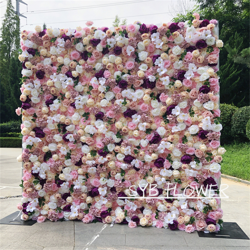 #045 SYB Factory Direct Sales Artificial Excellent Quality Gift Flower Wall Background Image Decoration Panels