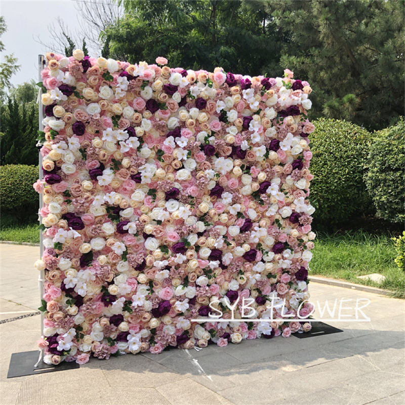 #045 SYB Factory Direct Sales Artificial Excellent Quality Gift Flower Wall Background Image Decoration Panels
