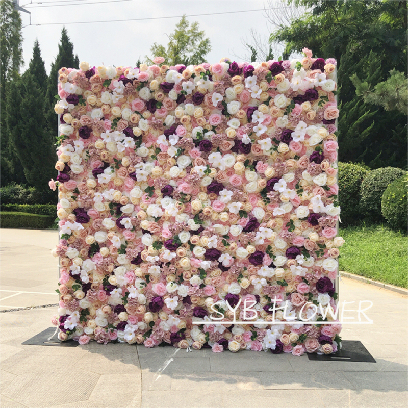 #045 SYB Factory Direct Sales Artificial Excellent Quality Gift Flower Wall Background Image Decoration Panels