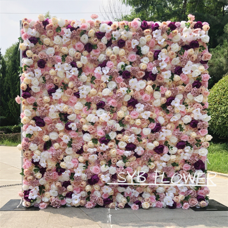 #045 SYB Factory Direct Sales Artificial Excellent Quality Gift Flower Wall Background Image Decoration Panels