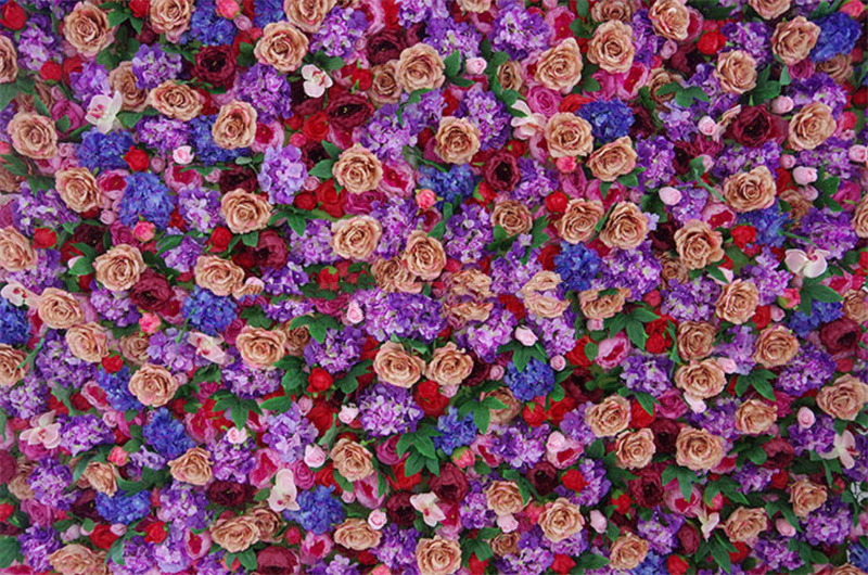 #066 Wholesale Flores Gradient Floral Backdrop Restaurant Decoration Wedding Party Events Artificial Wall Flowers Panel