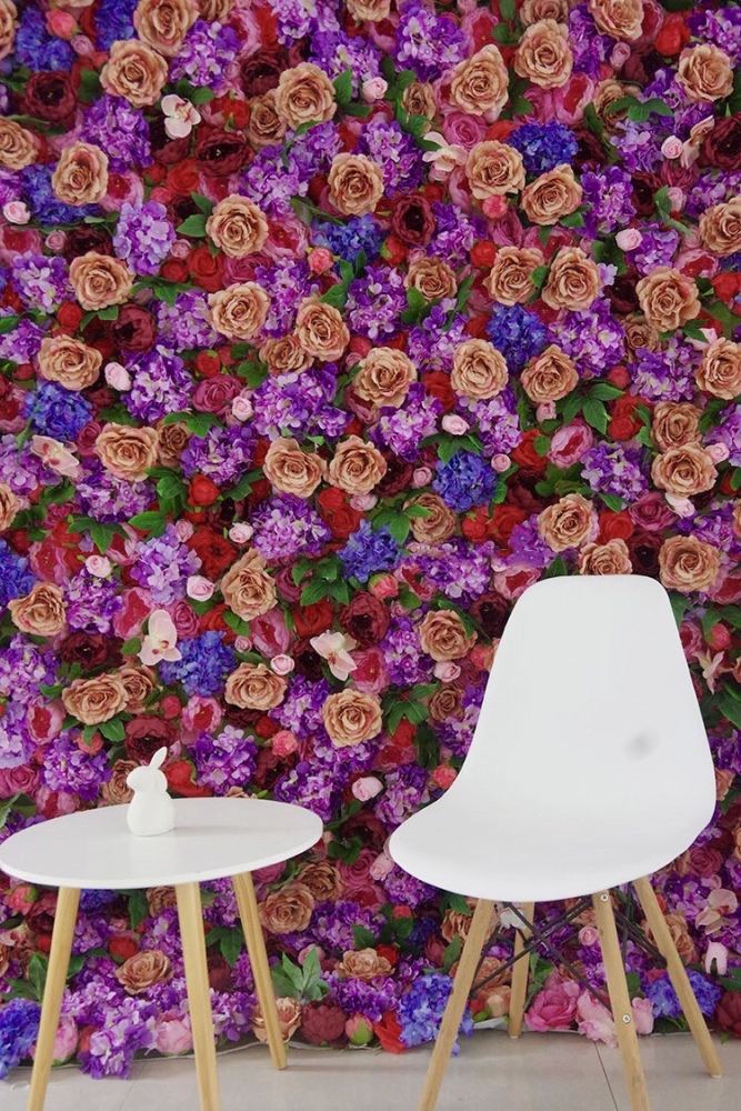 #066 Wholesale Flores Gradient Floral Backdrop Restaurant Decoration Wedding Party Events Artificial Wall Flowers Panel