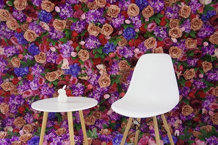 #066 Wholesale Flores Gradient Floral Backdrop Restaurant Decoration Wedding Party Events Artificial Wall Flowers Panel