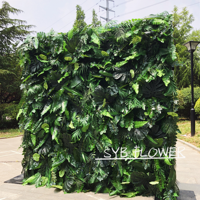 #187 SYB FLOWER Outdoor Plants Flower Green Color Big Leaves Event Party Flower Wall Backdrop