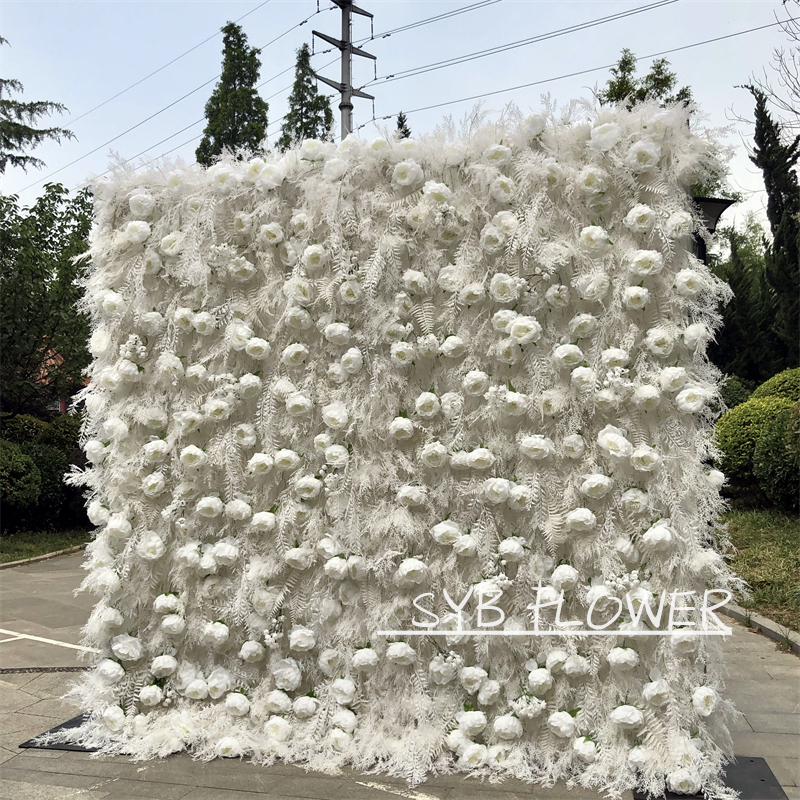 #183 Hot Selling Customized For Wedding Event Fabric Floral Decoration Simulation Wedding Artificial Flower Wall Panels