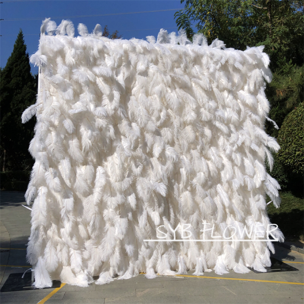 #164 Hot Sale Wedding Event Feather Background decoration Artificial Romantic 3D Flower Wall Backdrop