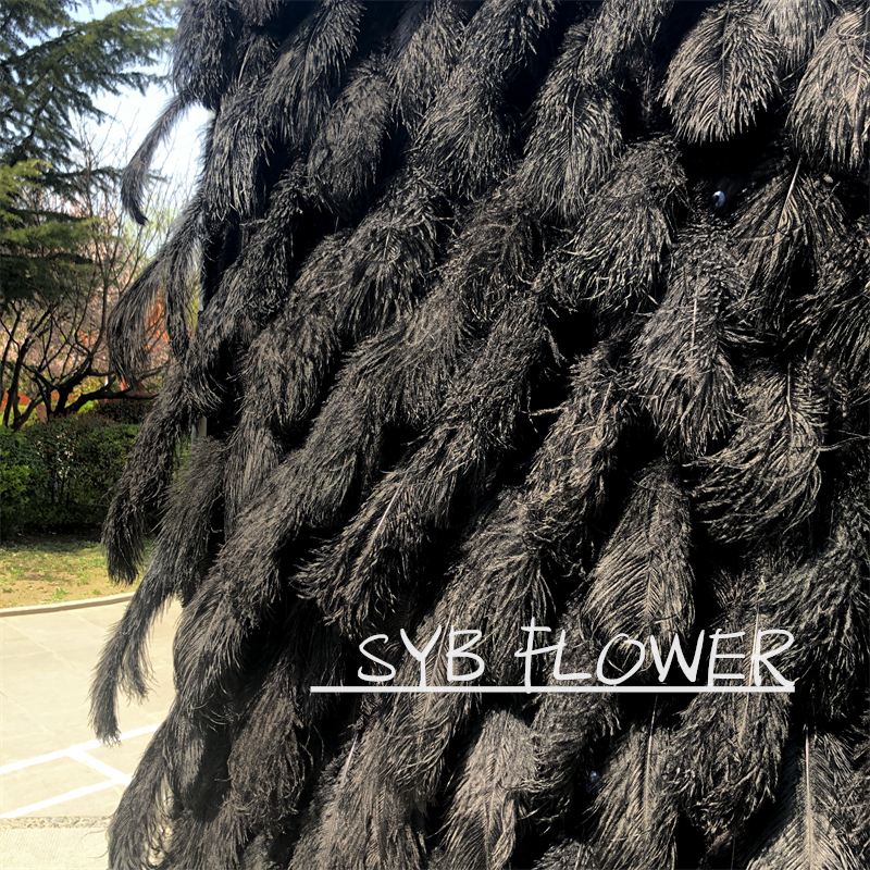 #164-3 SYB Factory Direct Custom Flower Wall Artificial Silk Feather Wall For Wedding Decoration Feather Wall