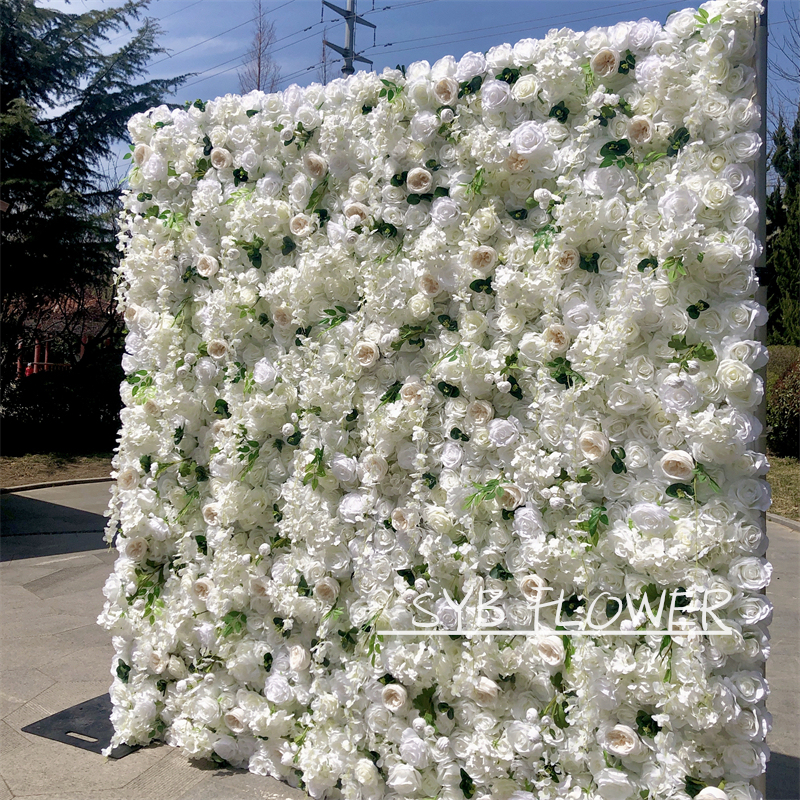 #190 Hot Sale Silk Roll Up Flower Mat Luxurious Flower Wall for Wedding Occasion and Baby Shower Backdrop