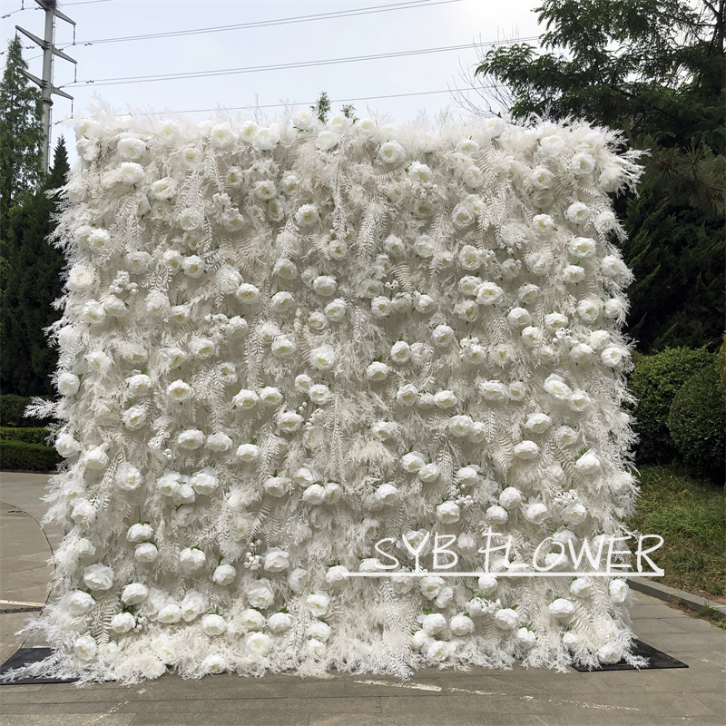 #183 Hot Selling Customized For Wedding Event Fabric Floral Decoration Simulation Wedding Artificial Flower Wall Panels