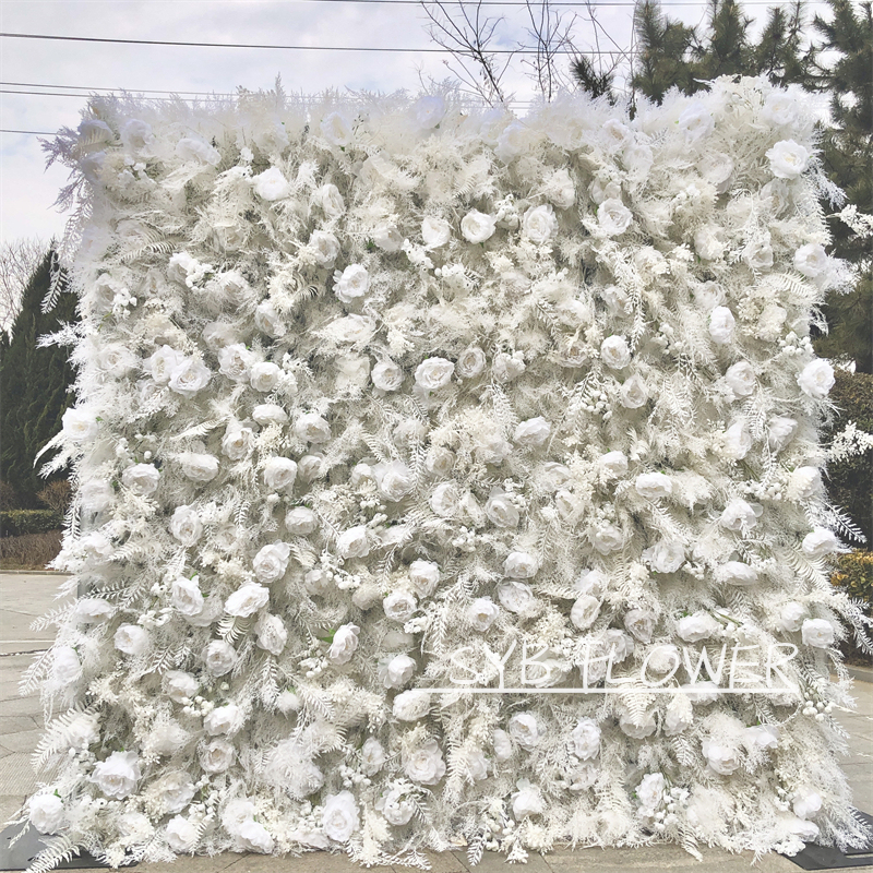 #183 Hot Selling Customized For Wedding Event Fabric Floral Decoration Simulation Wedding Artificial Flower Wall Panels