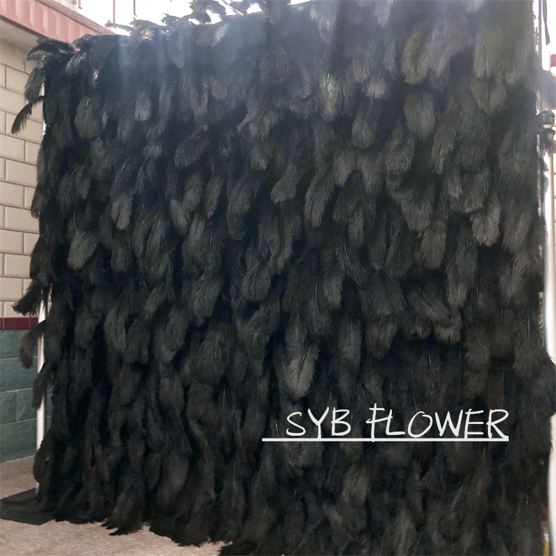 #164-3 SYB Factory Direct Custom Flower Wall Artificial Silk Feather Wall For Wedding Decoration Feather Wall