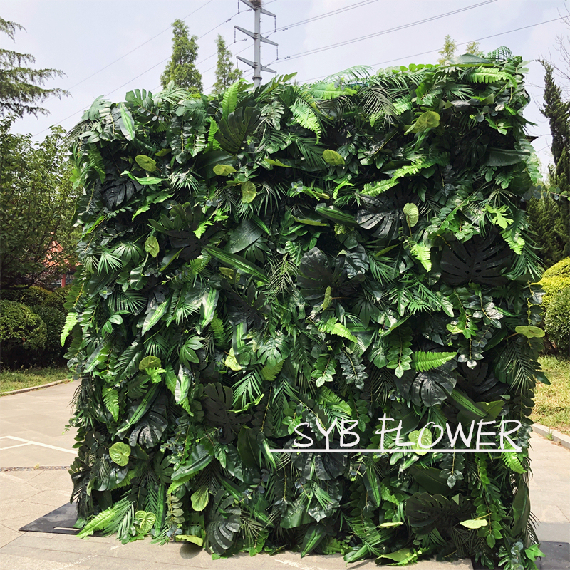 #187 SYB FLOWER Outdoor Plants Flower Green Color Big Leaves Event Party Flower Wall Backdrop