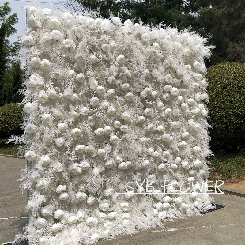 #183 Hot Selling Customized For Wedding Event Fabric Floral Decoration Simulation Wedding Artificial Flower Wall Panels