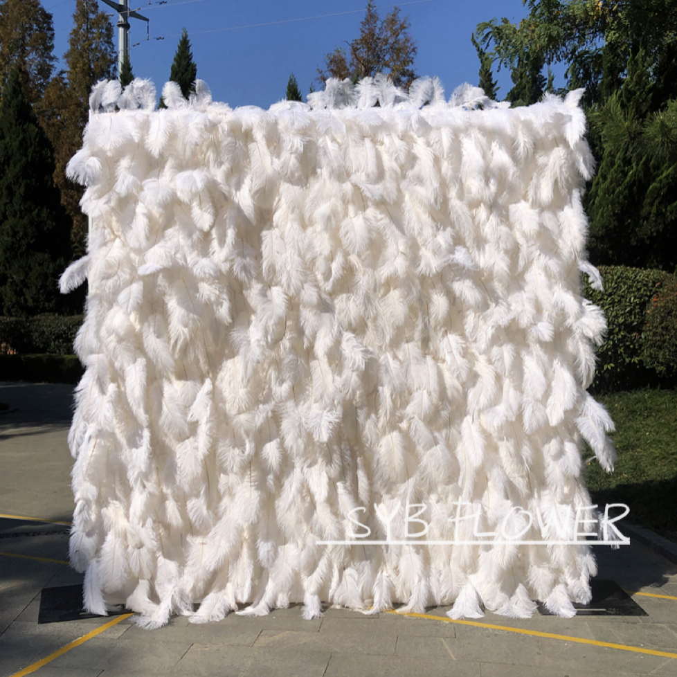 #164 Hot Sale Wedding Event Feather Background decoration Artificial Romantic 3D Flower Wall Backdrop