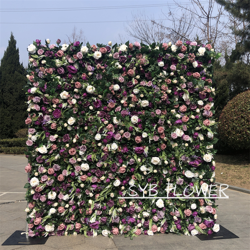 #154 Wholesale Custom Wedding Supplies Decoration Flower Wall Silk Artificial Decorative Backdrop Flower Wall