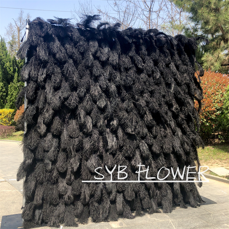 #164-3 SYB Factory Direct Custom Flower Wall Artificial Silk Feather Wall For Wedding Decoration Feather Wall