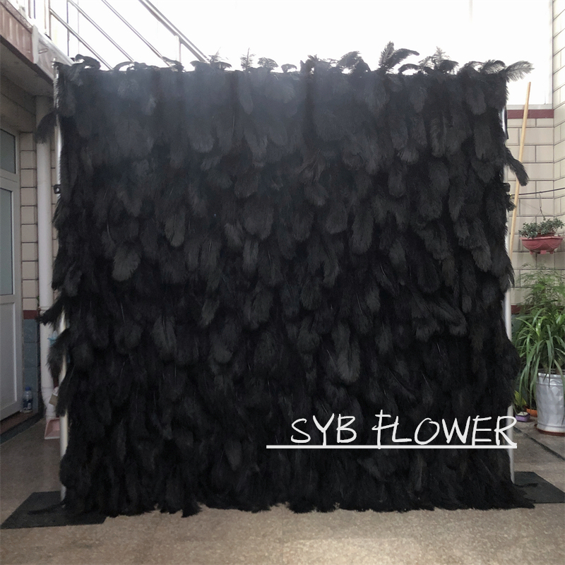 #164-3 SYB Factory Direct Custom Flower Wall Artificial Silk Feather Wall For Wedding Decoration Feather Wall