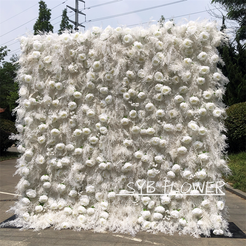 #183 Hot Selling Customized For Wedding Event Fabric Floral Decoration Simulation Wedding Artificial Flower Wall Panels