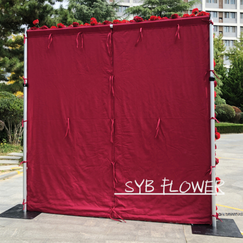 #165 SYB Custom Size 3D Roll Up Artificial Flowers Wall Backdrop Panel Wedding Decoration For Event Party