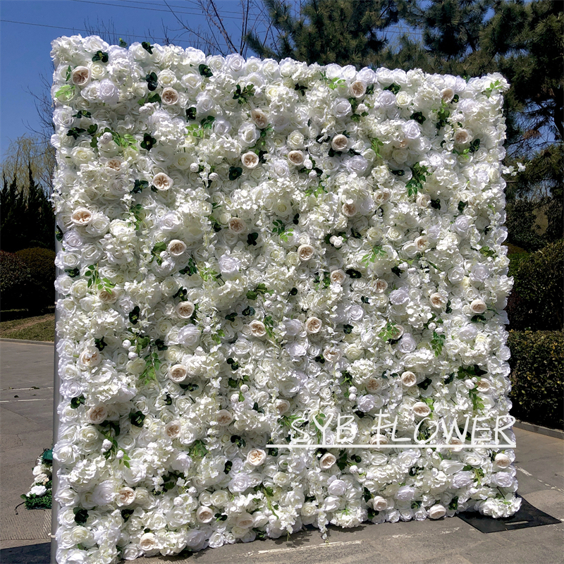 #190 Hot Sale Silk Roll Up Flower Mat Luxurious Flower Wall for Wedding Occasion and Baby Shower Backdrop