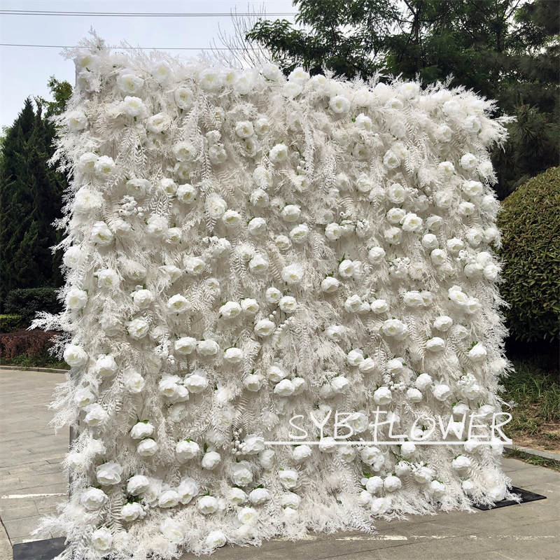 #183 Hot Selling Customized For Wedding Event Fabric Floral Decoration Simulation Wedding Artificial Flower Wall Panels