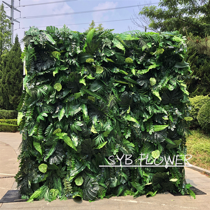 #187 SYB FLOWER Outdoor Plants Flower Green Color Big Leaves Event Party Flower Wall Backdrop