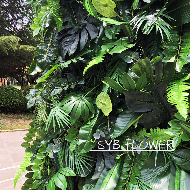 #187 SYB FLOWER Outdoor Plants Flower Green Color Big Leaves Event Party Flower Wall Backdrop