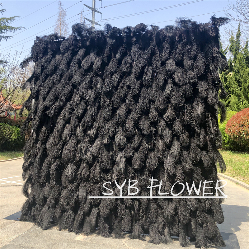 #164-3 SYB Factory Direct Custom Flower Wall Artificial Silk Feather Wall For Wedding Decoration Feather Wall