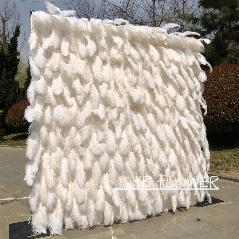 #164 Hot Sale Wedding Event Feather Background decoration Artificial Romantic 3D Flower Wall Backdrop